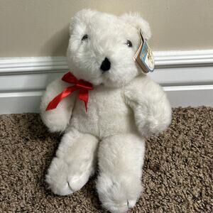 Vintage Kelly Toy Play Pets White Bear With Bow